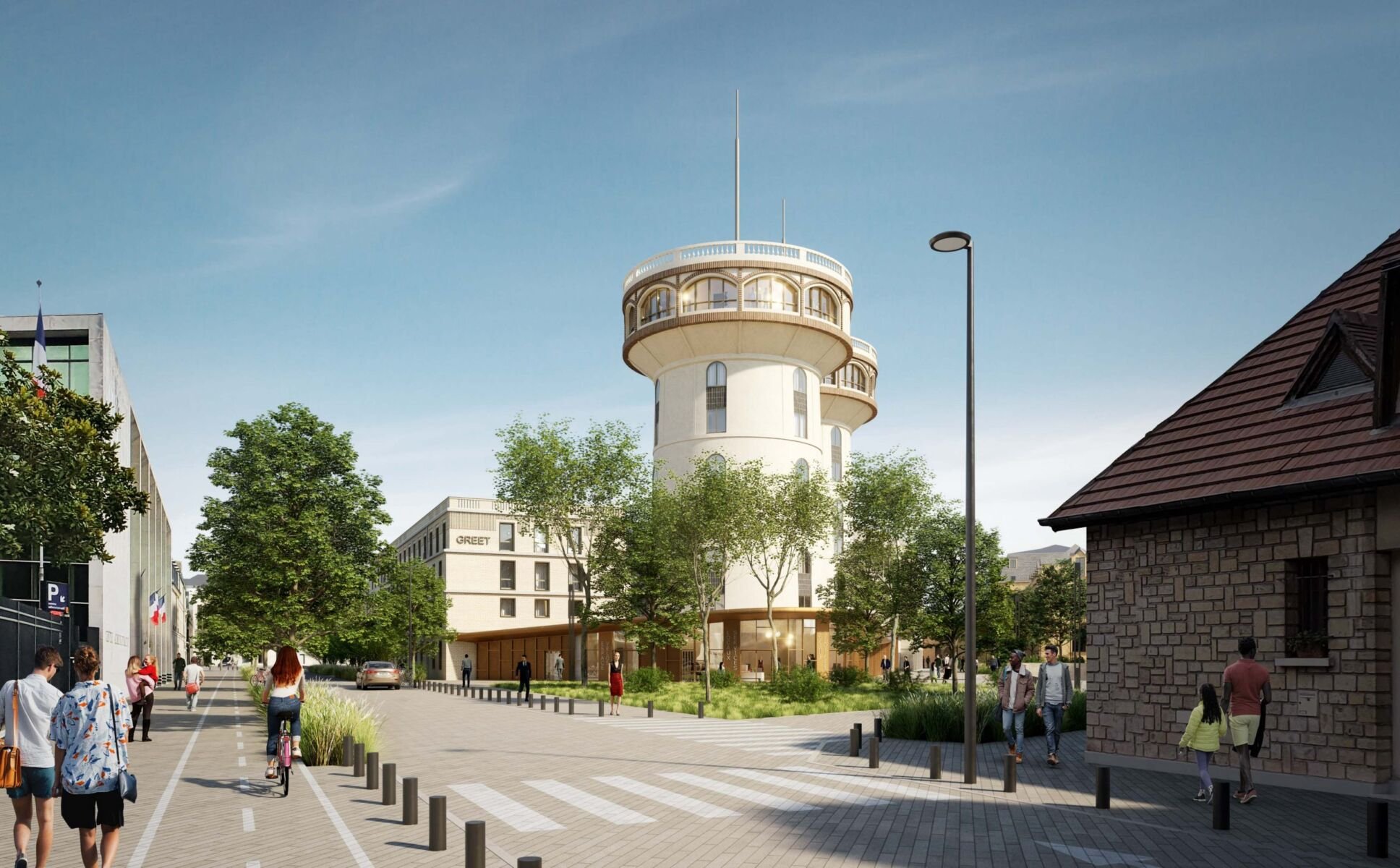 Hospital district in Saint Germain en Laye, France Hospital district in Saint Germain en Laye, France